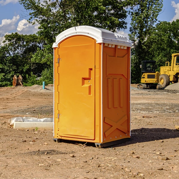 can i customize the exterior of the portable restrooms with my event logo or branding in Grubbs